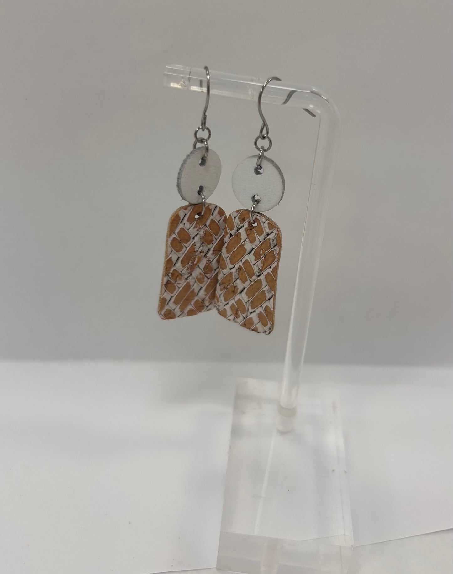 Whitewash Basketweave Earrings