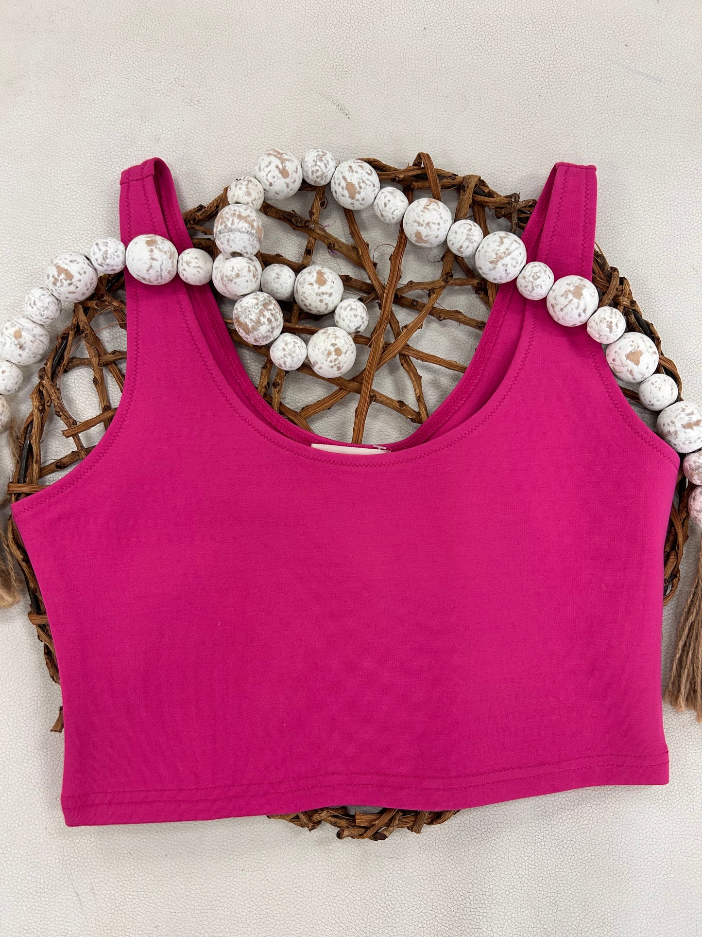 Pink Cropped Workout Tank