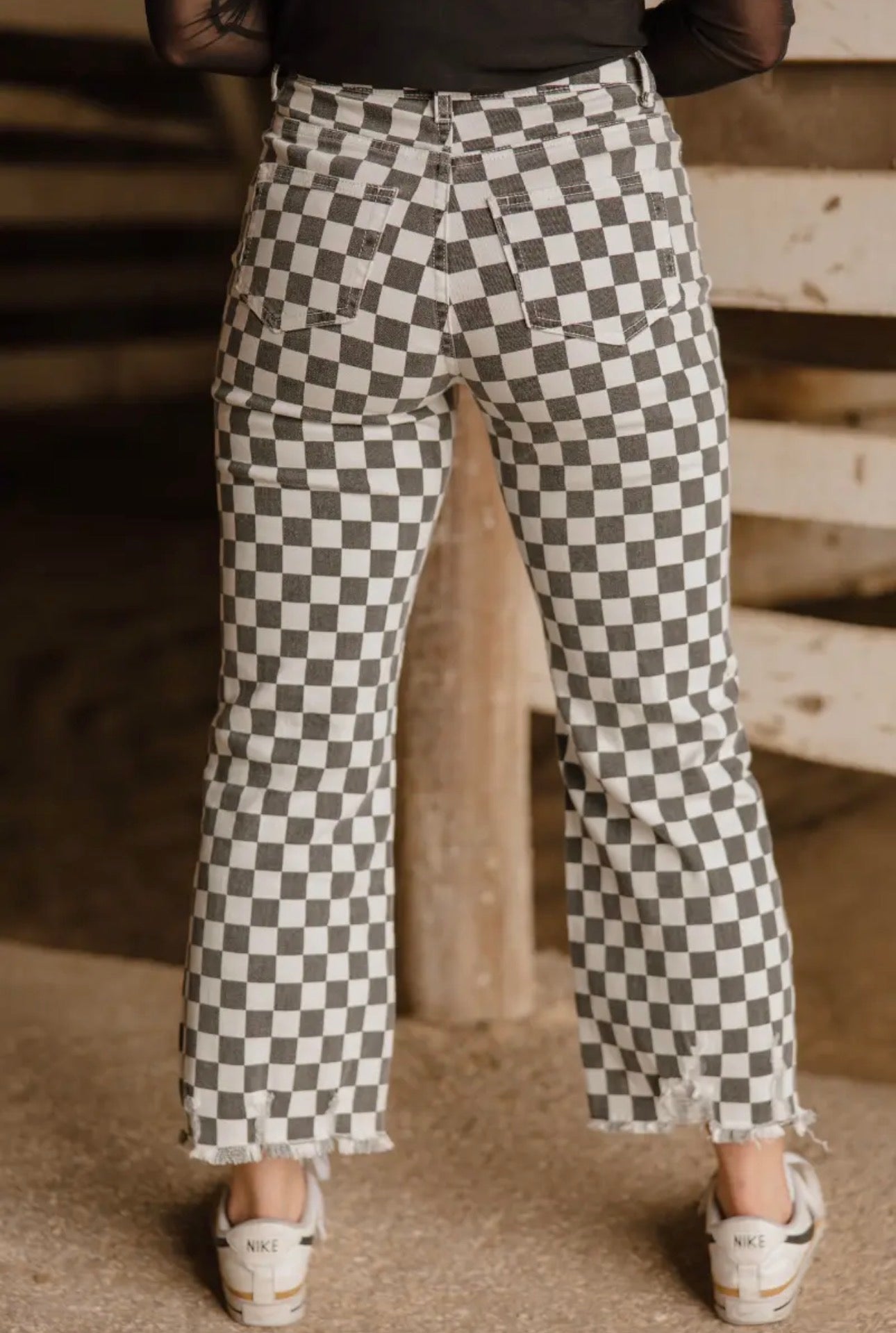 The Shimmer Shack Checkered Jeans
