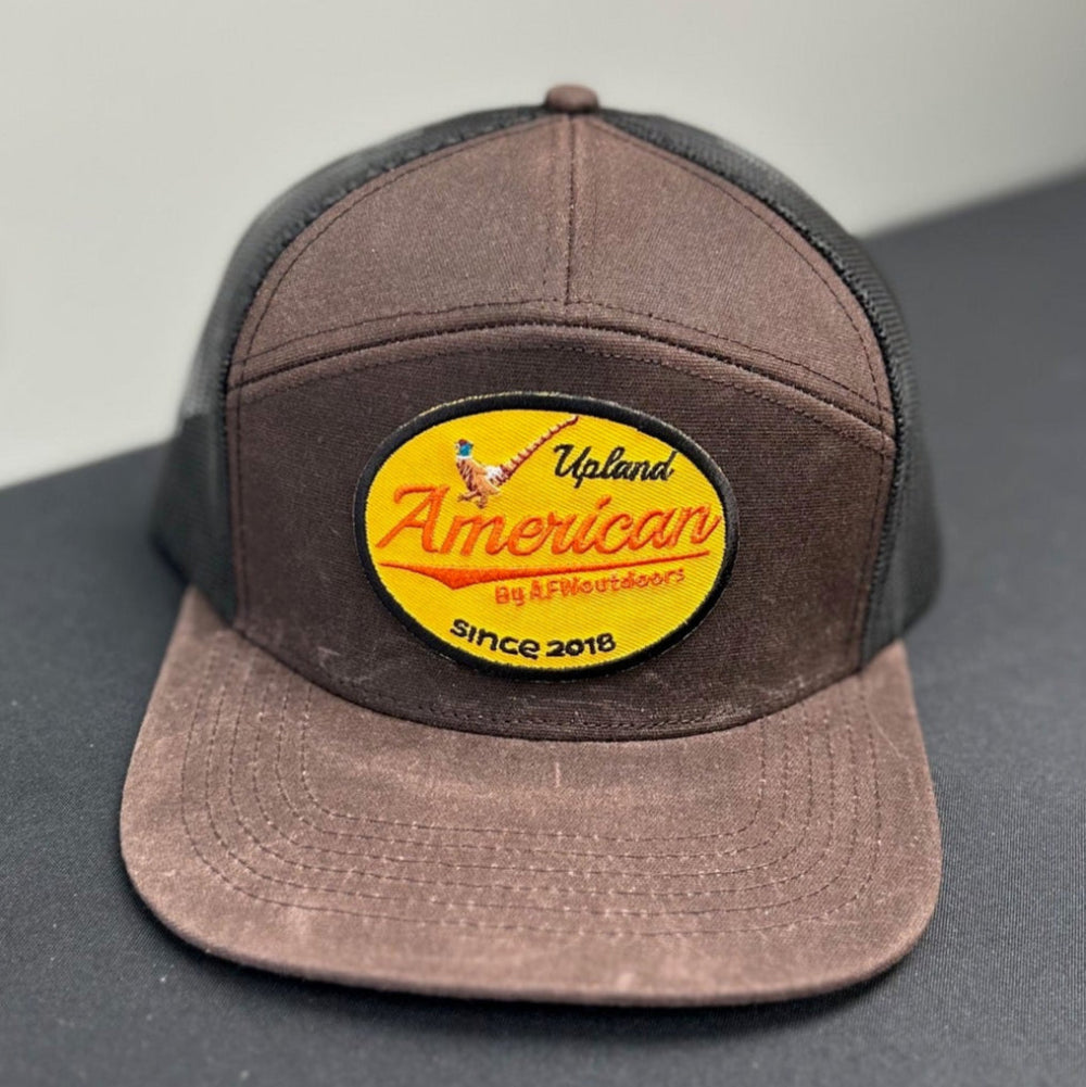 7 Panel Upland Patch Waxed Gumbo Cap - Black Mesh