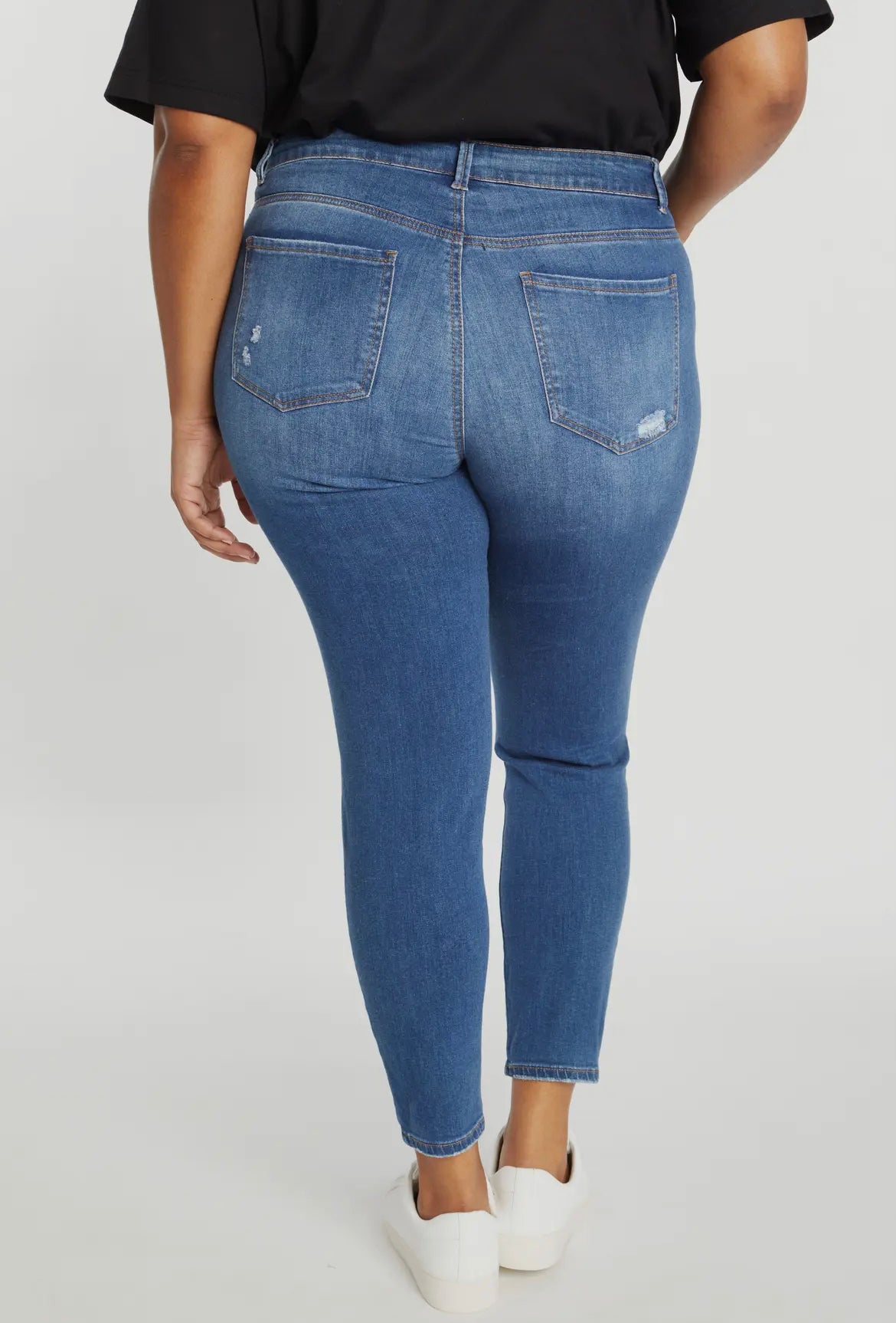 Denim EnJean PLUS High Rise Destructed Ankle Skinny, 2X