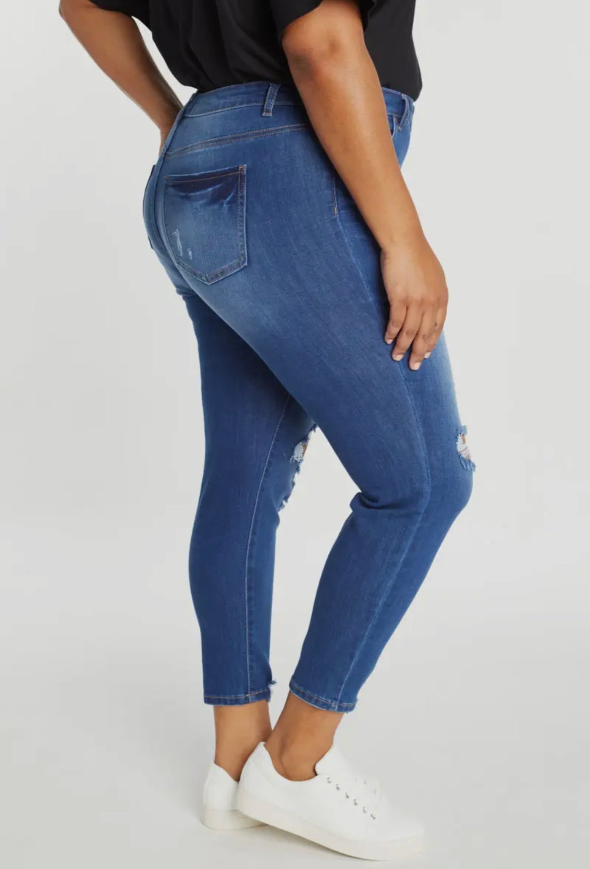 Denim EnJean PLUS High Rise Distressed Skinnies, 2X