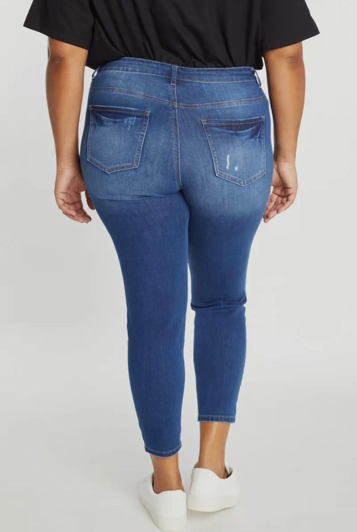 Denim EnJean PLUS High Rise Distressed Skinnies, 2X