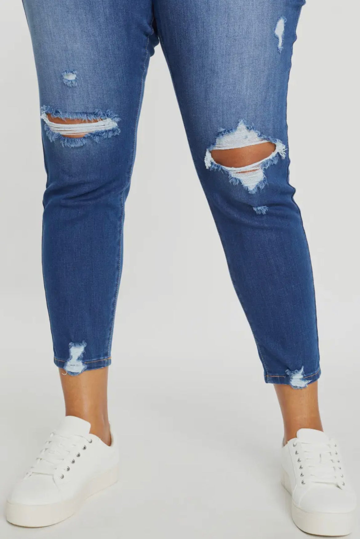 Denim EnJean PLUS High Rise Distressed Skinnies, 2X
