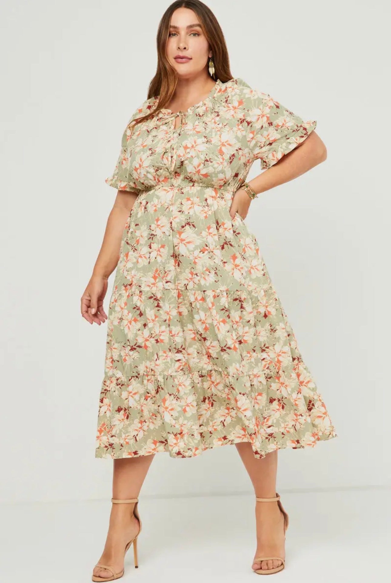 The Shimmer Shack PLUS Hayden Tie Neck Dress