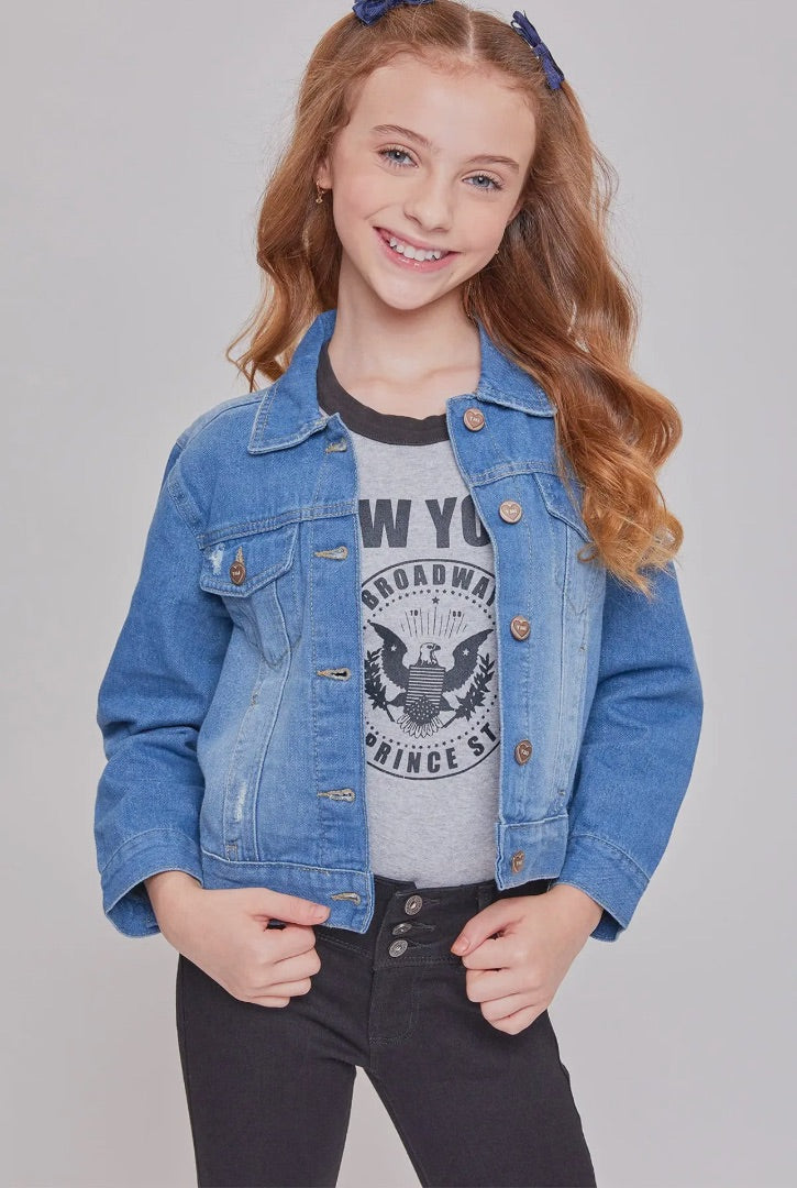 The Shimmer Shack Girls Oversized Denim Jacket