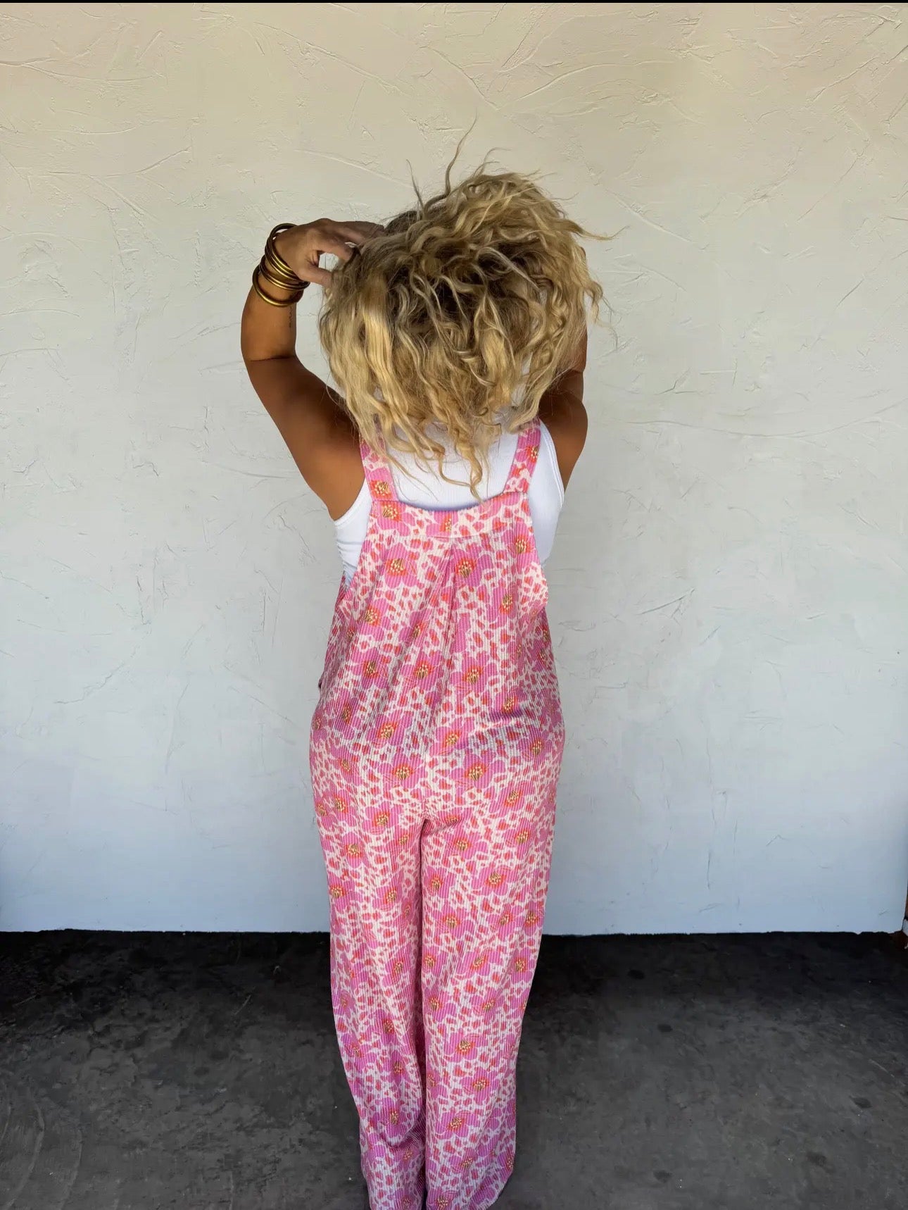 The Shimmer Shack Pink Floral Overalls