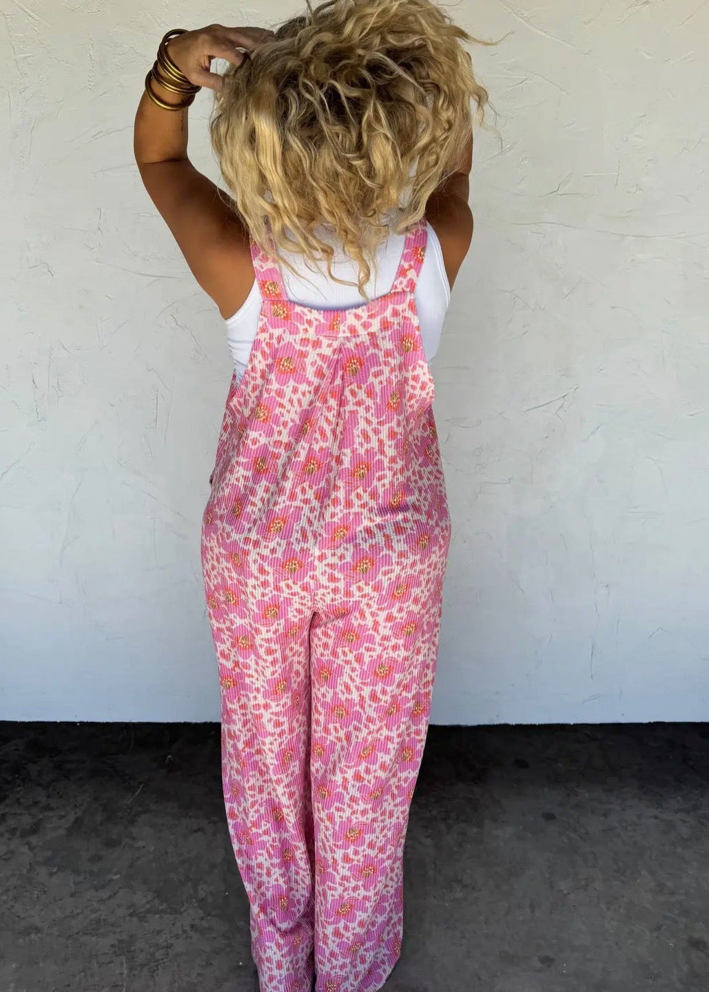 The Shimmer Shack Pink Floral Overalls