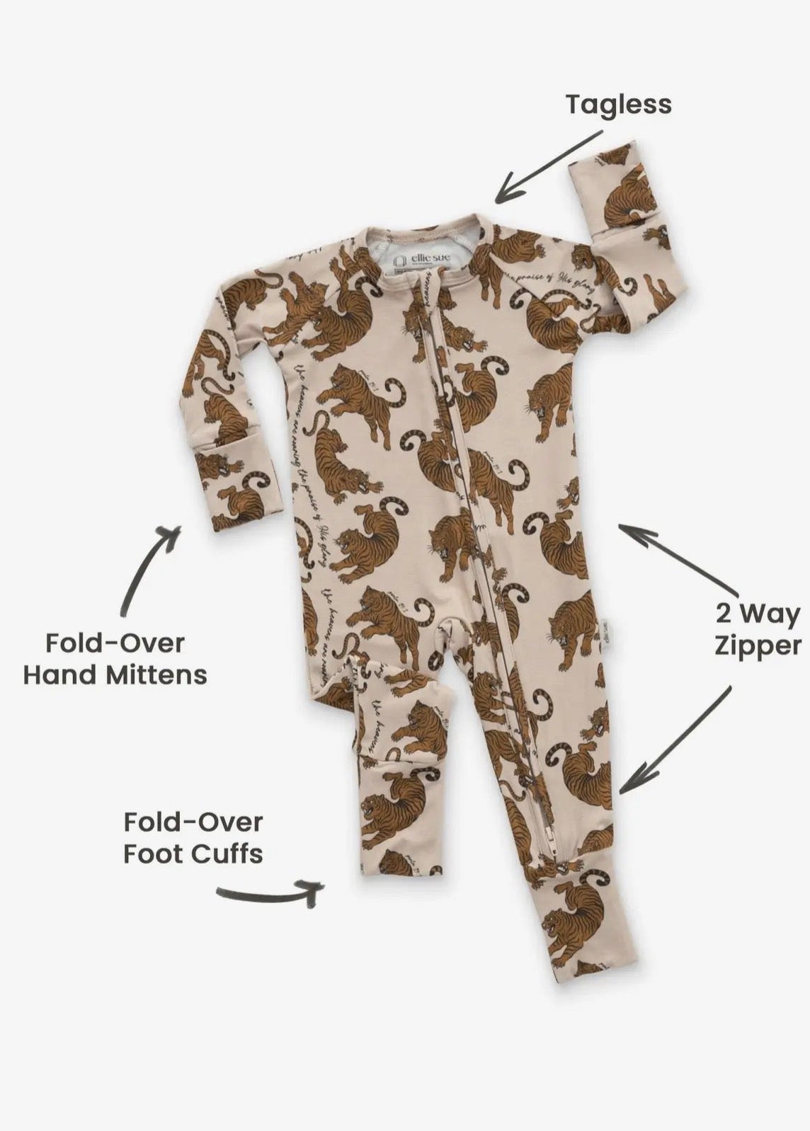 The Shimmer Shack Roar Zipper Bamboo Romper