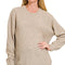 Beige Round Neck Basic Sweater