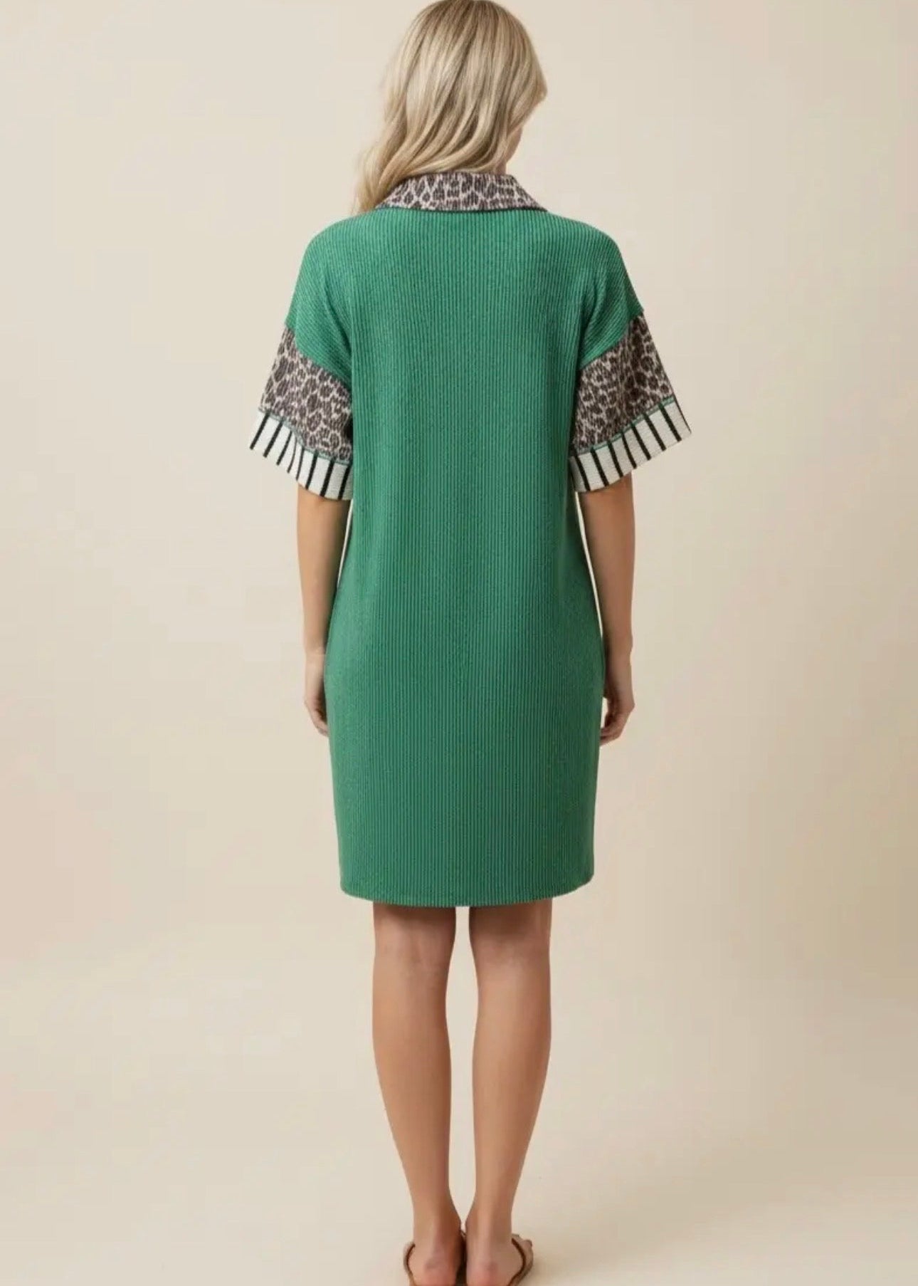 The Shimmer Shack PLUS V Neck Polo Collar Dress