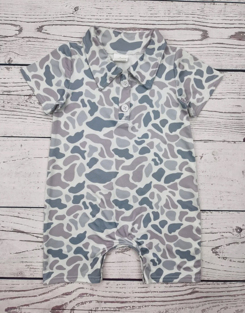 Gray Camo Romper