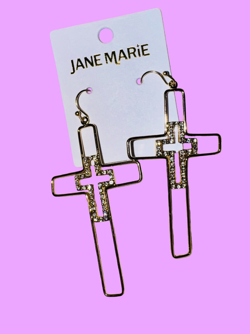 The Shimmer Shack Cross Earrings