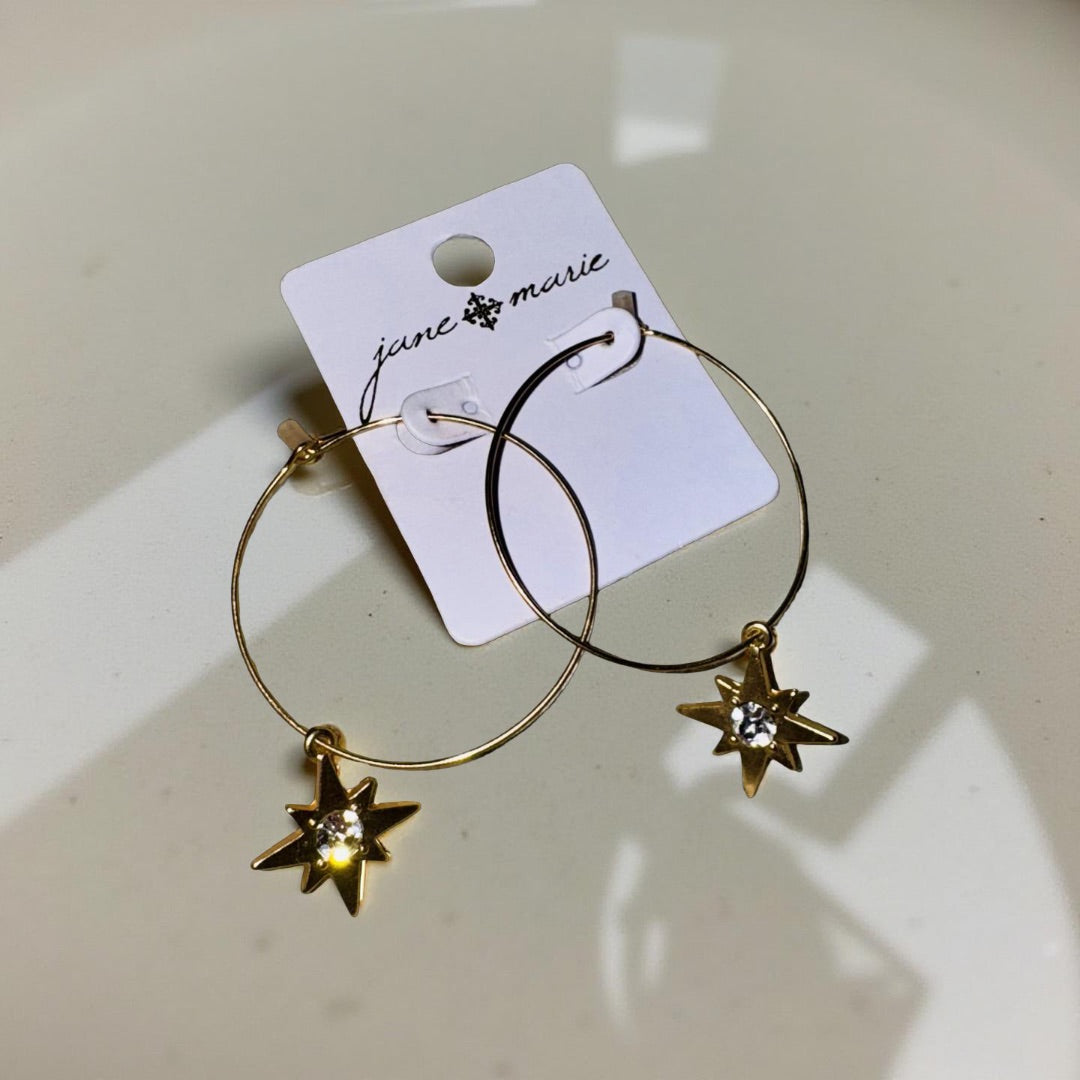 The Shimmer Shack JM Star Hoops