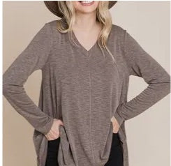 The Shimmer Shack SS PLUS Two Tone Slub Basic Top