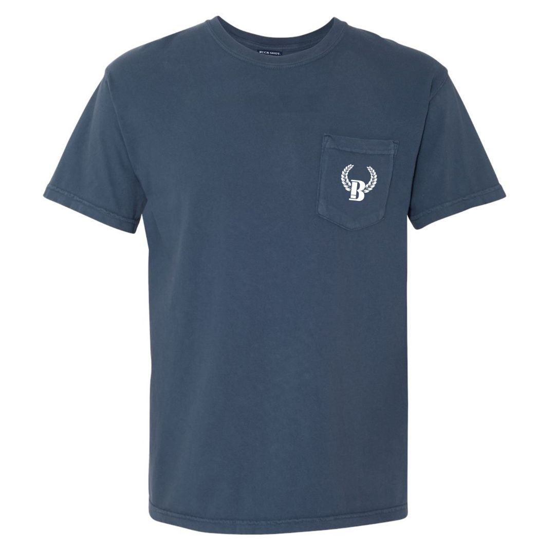Indigo Blue Buck Shot Apparel The Pointer Short Sleeve Pocket T-shirt, {{Size}{{Sku}}