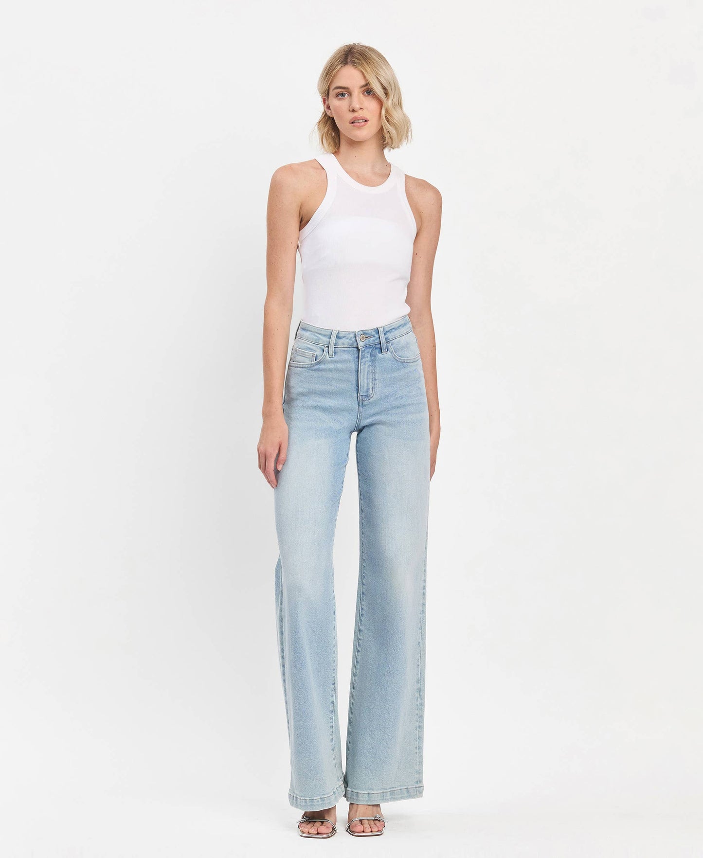 VERVET by FLYING MONKEY - HIGH RISE FULL LENGTH WIDE LEG JEANS