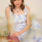 Blu Pepper - FLORAL SMOCKED SWEETHEART RUFFLE TRIM MIDI DRESS