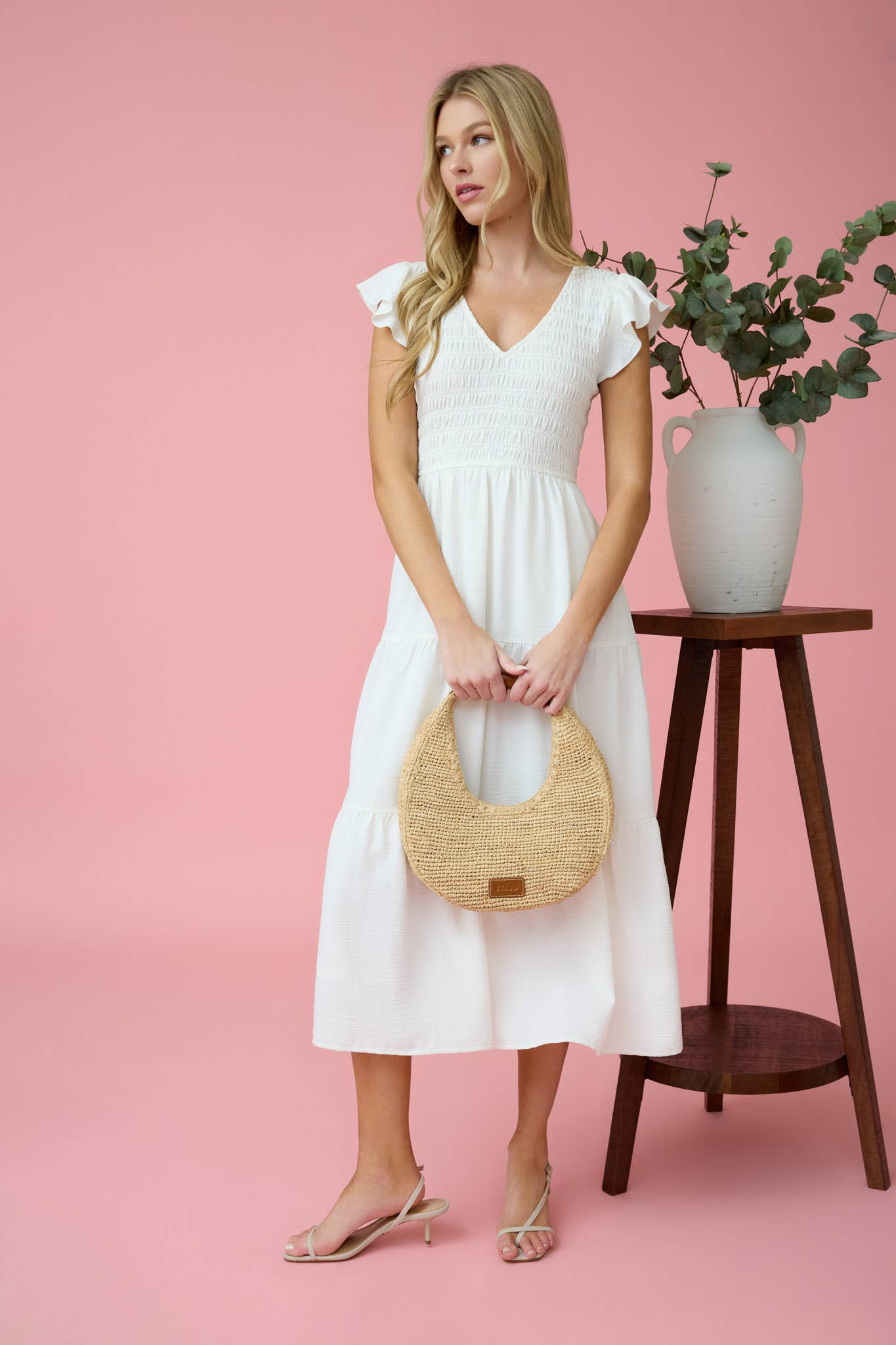Blu Pepper - FLUTTER SLEEVE MAXI DRESS