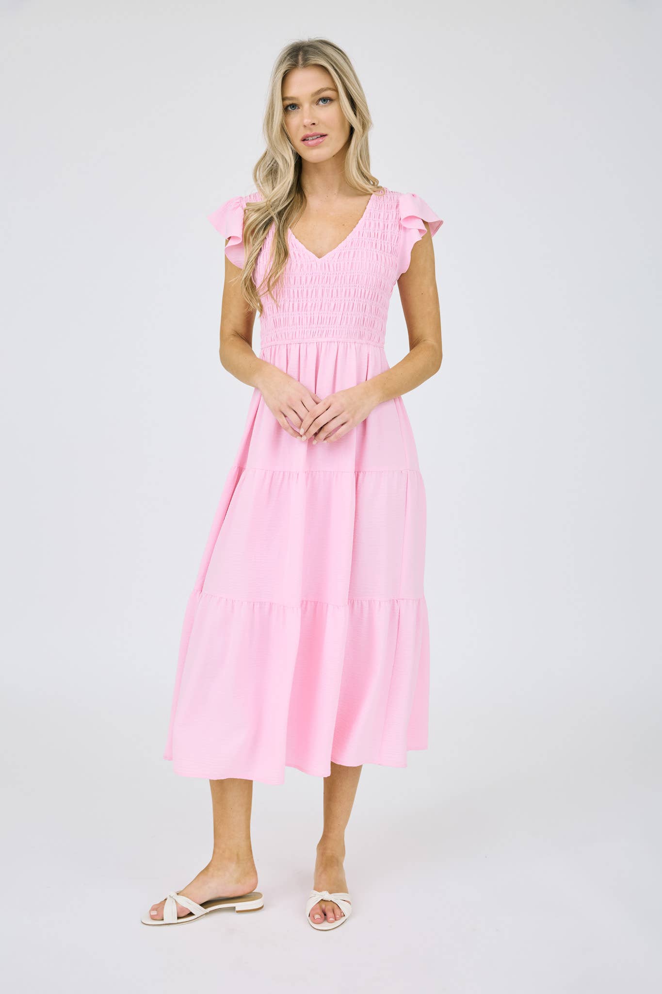 Blu Pepper - FLUTTER SLEEVE MAXI DRESS