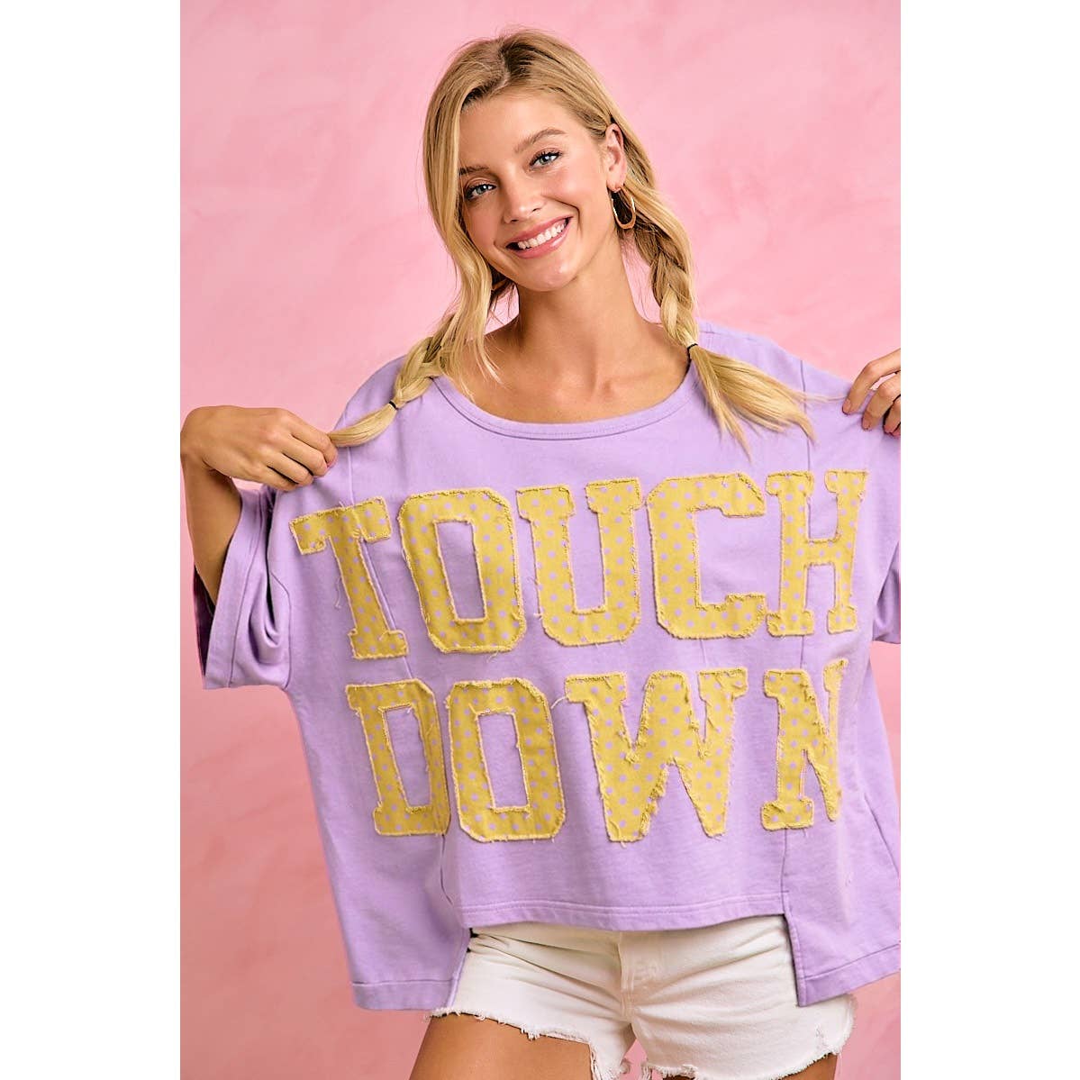 BiBi - GAMEDAY THEME POLKA DOT PATCHES SHORT SLEEVES TOP