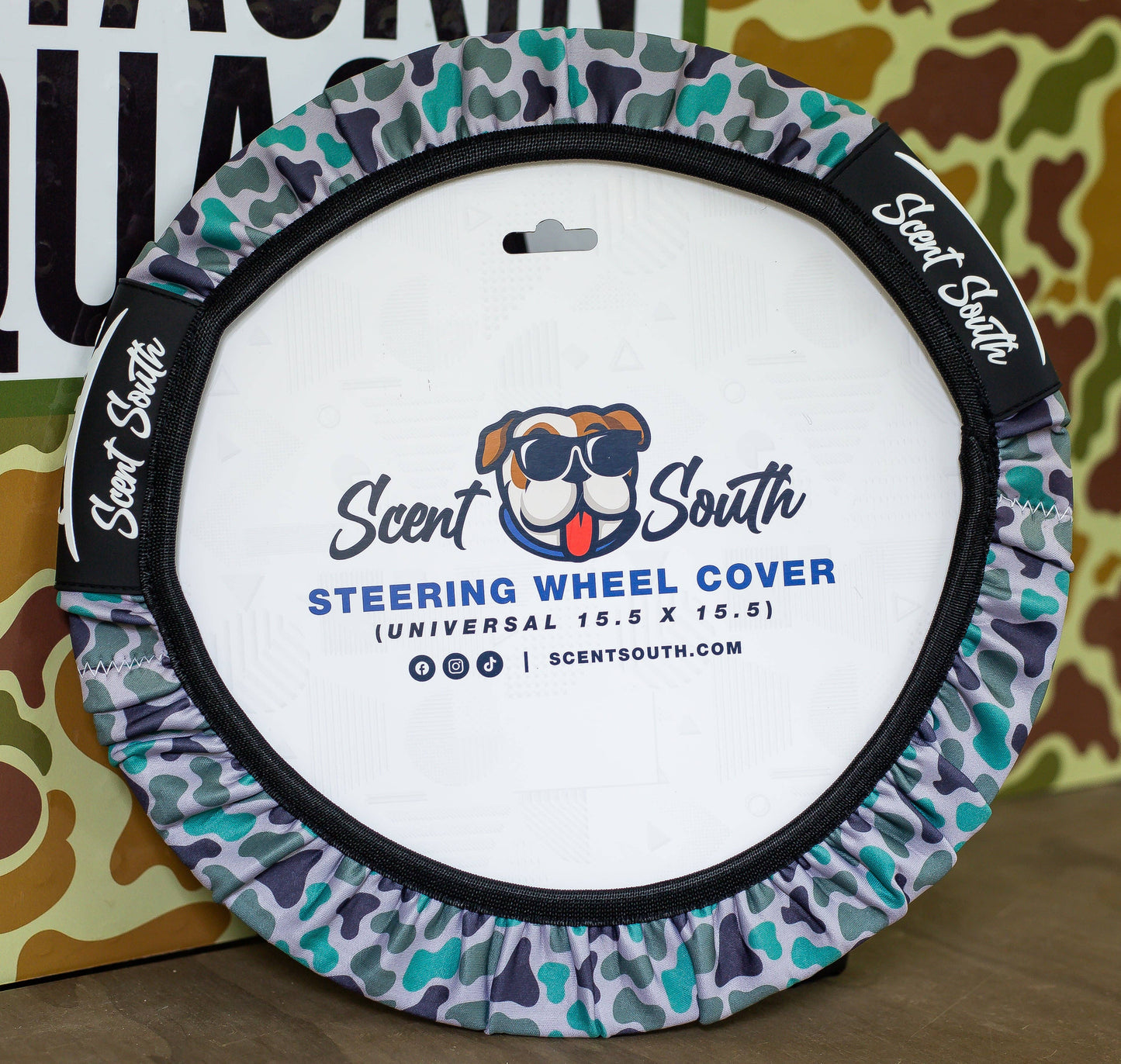 Scent South - Marsh Camo - Steering wheel cover
