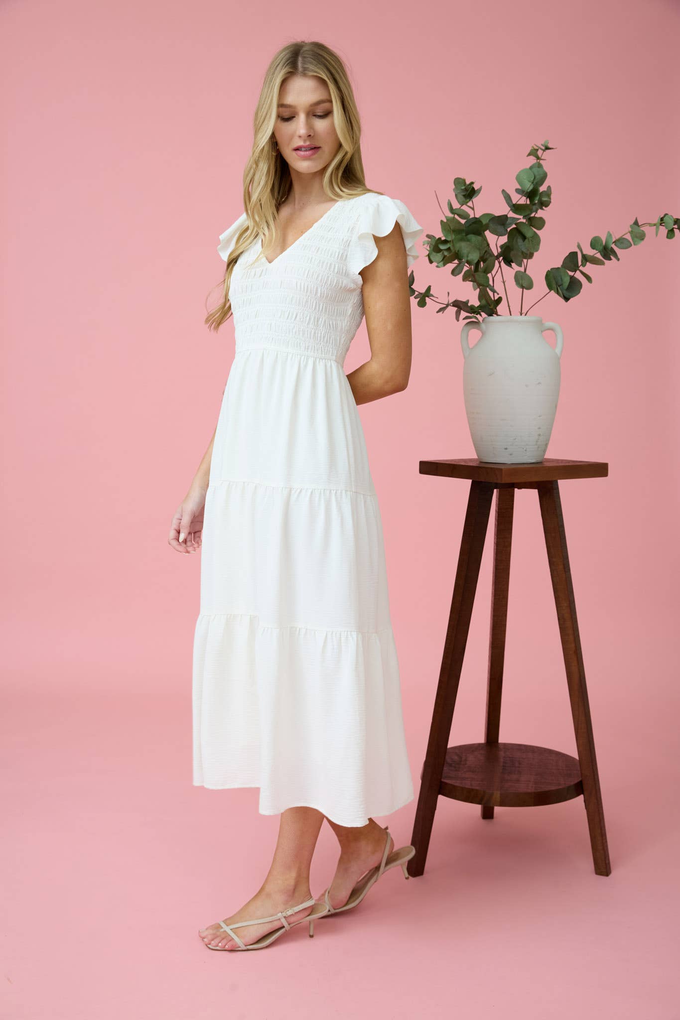 Blu Pepper - FLUTTER SLEEVE MAXI DRESS