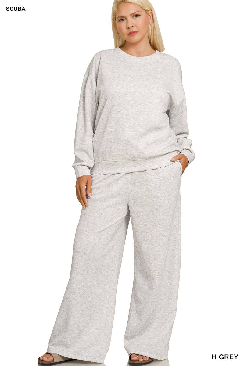 Plus Scuba Crewneck Pullover & Pants 2PC
