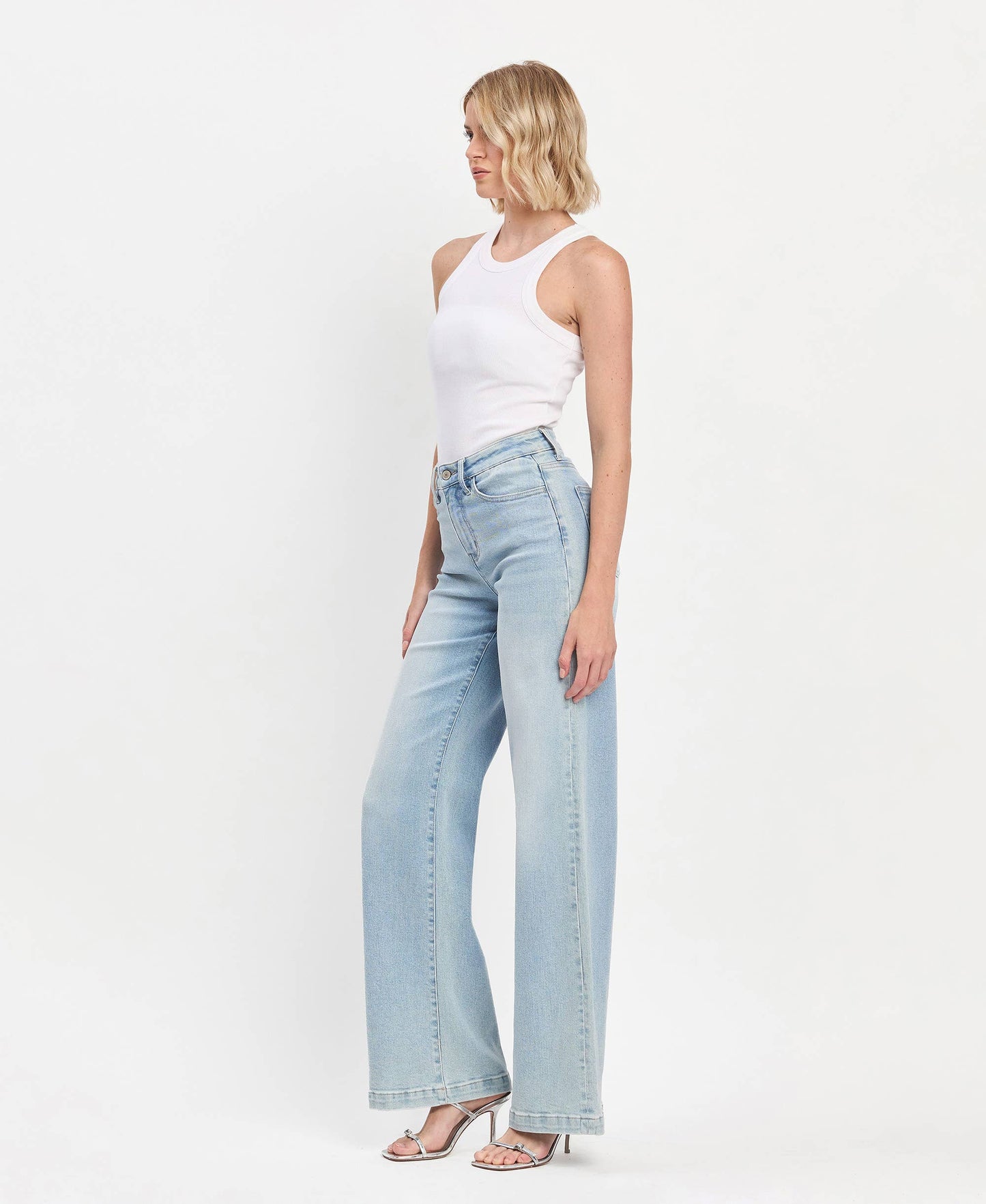 VERVET by FLYING MONKEY - HIGH RISE FULL LENGTH WIDE LEG JEANS