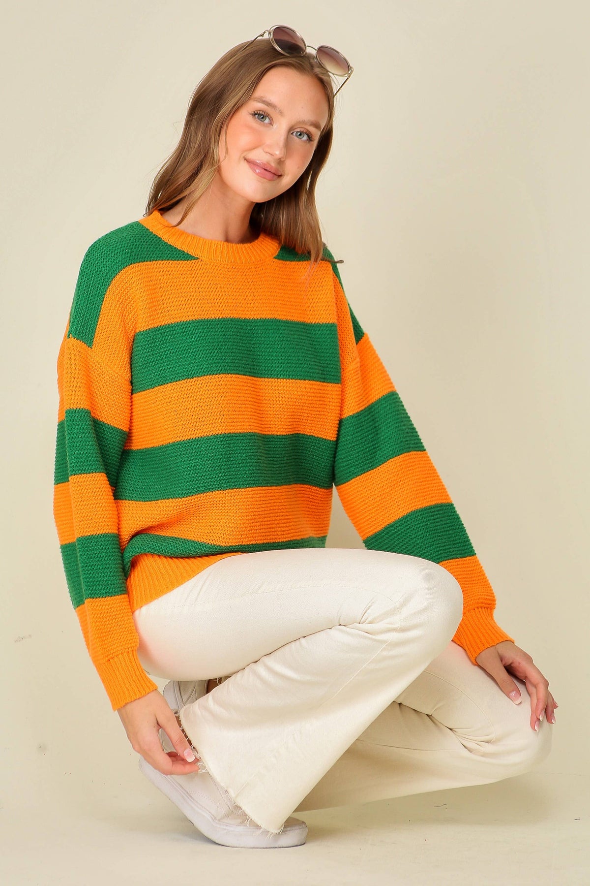 42POPS - 0926 Everyday striped game day sweater SI-26874