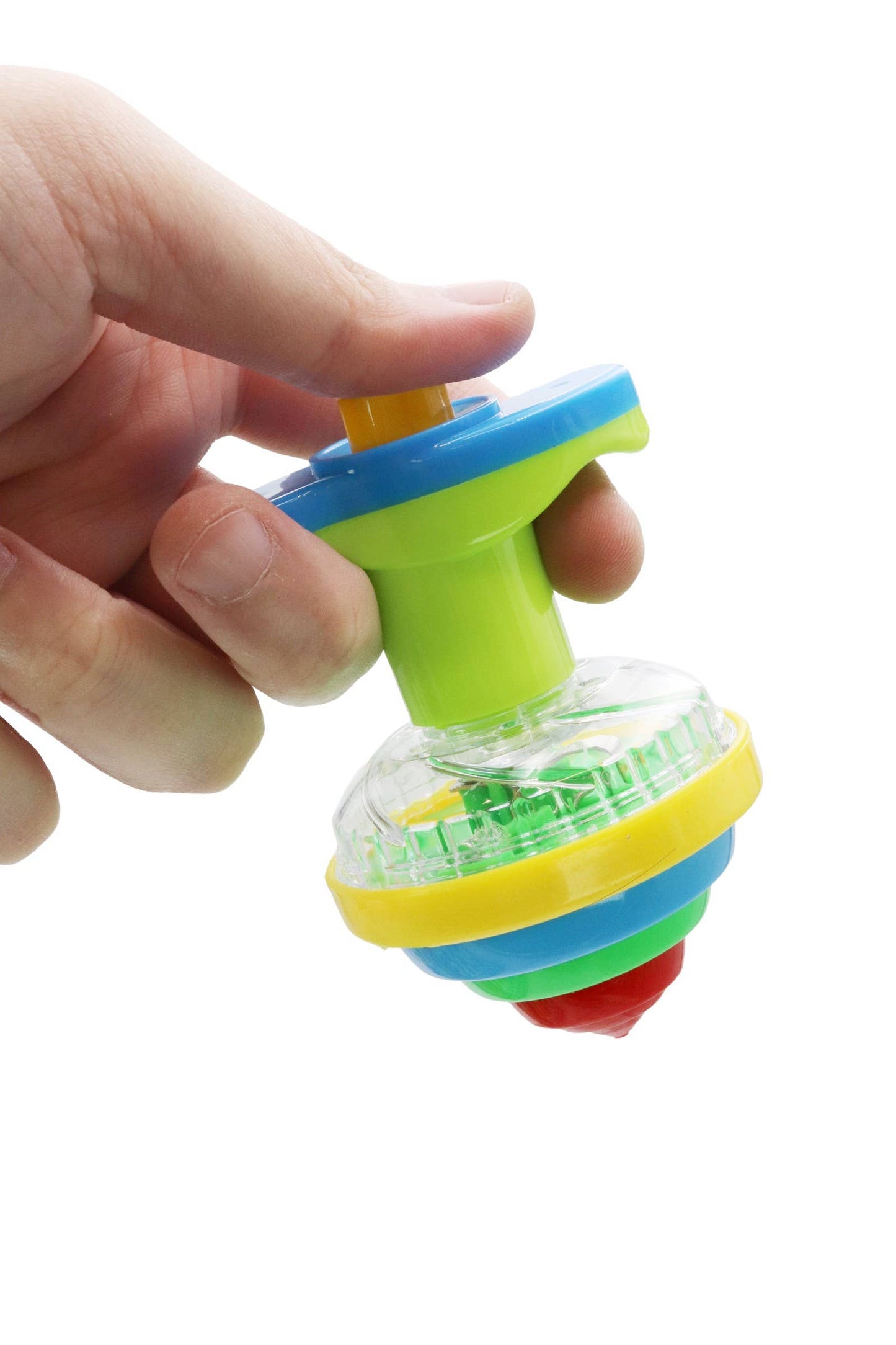 Cap Zone - Rainbow Led Light-up Spinning Top - 12 Pcs