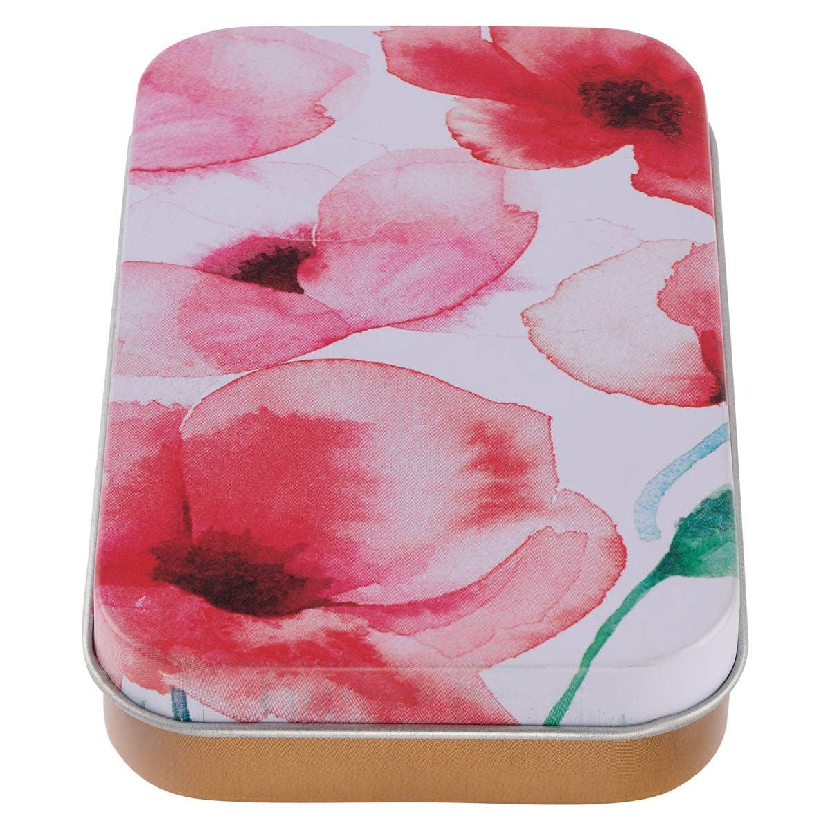 Keychain in Tin Coral Poppies Courage