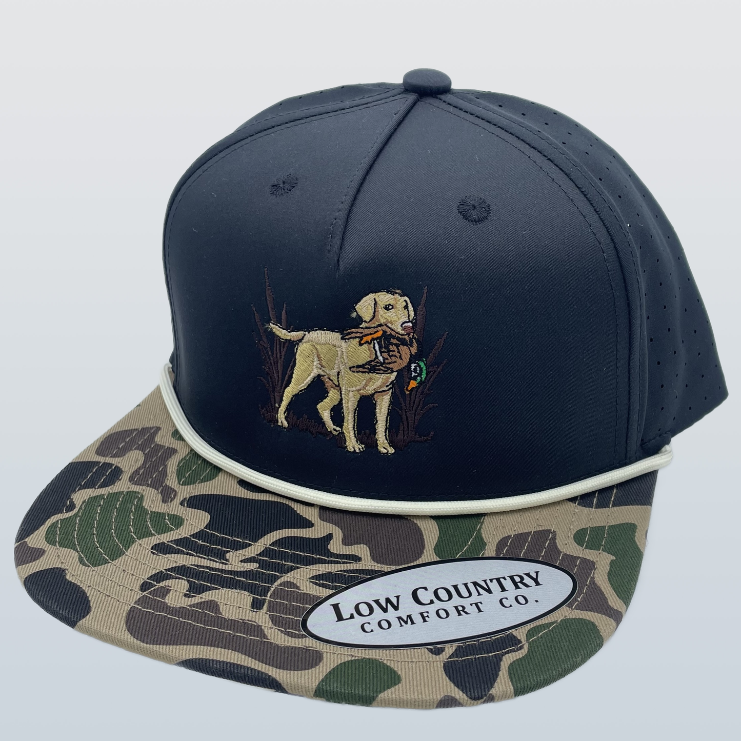 Riverbed Threads - Yellow Lab Duck 5Perf Black Camo Tan Rope