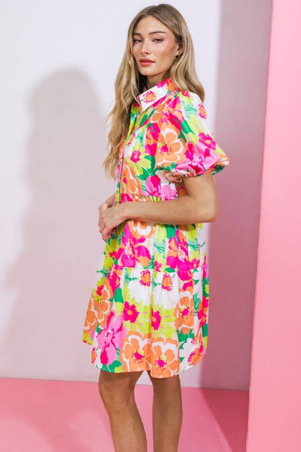 Woven babydoll mini dress