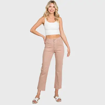 High Rise Stretch Slim Straight Jean