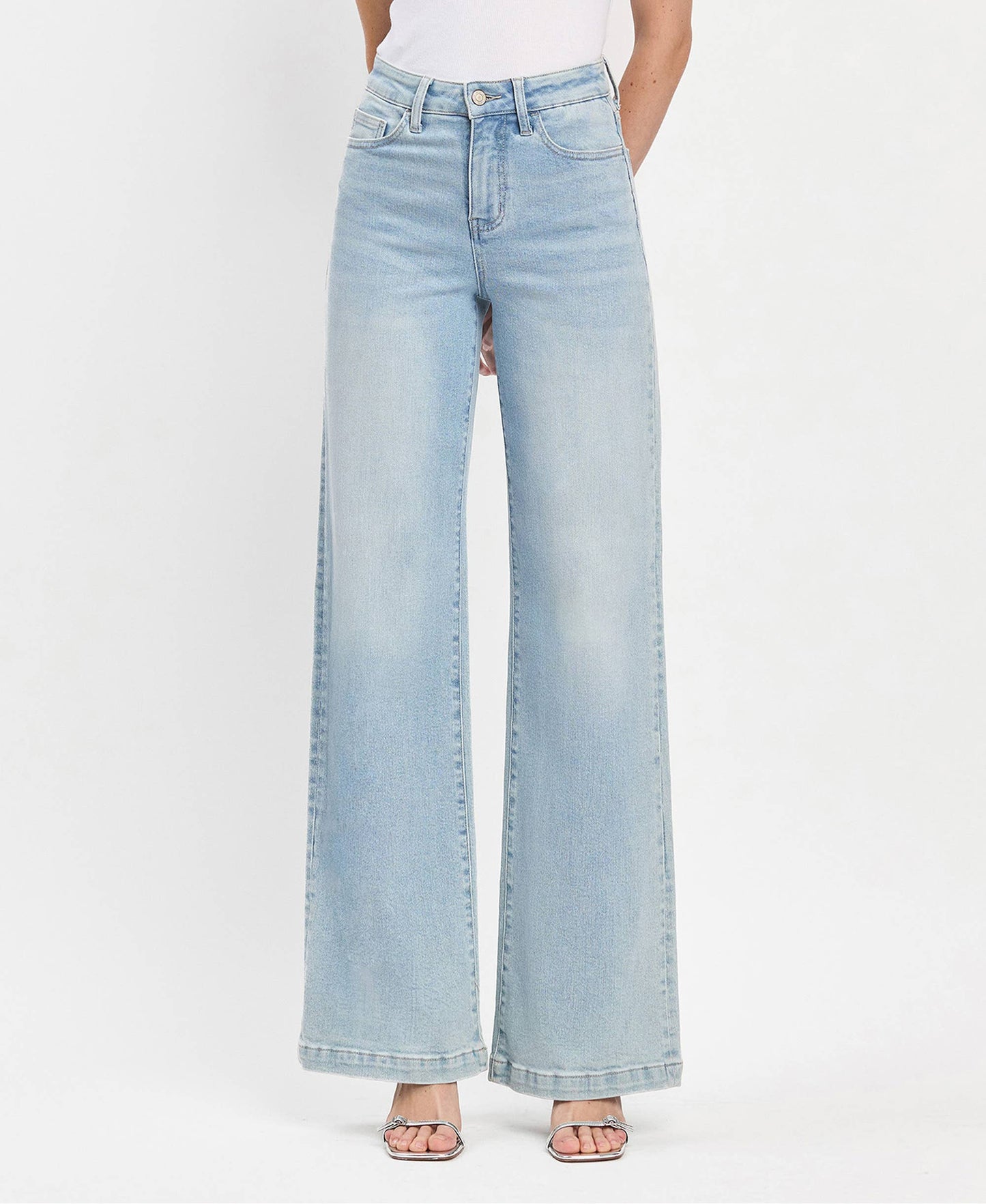 VERVET by FLYING MONKEY - HIGH RISE FULL LENGTH WIDE LEG JEANS