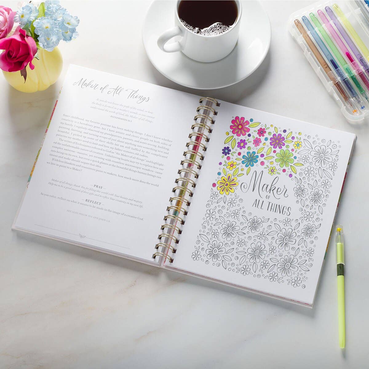 Christian Art Gifts - Coloring Devotional Names of God Wirebound