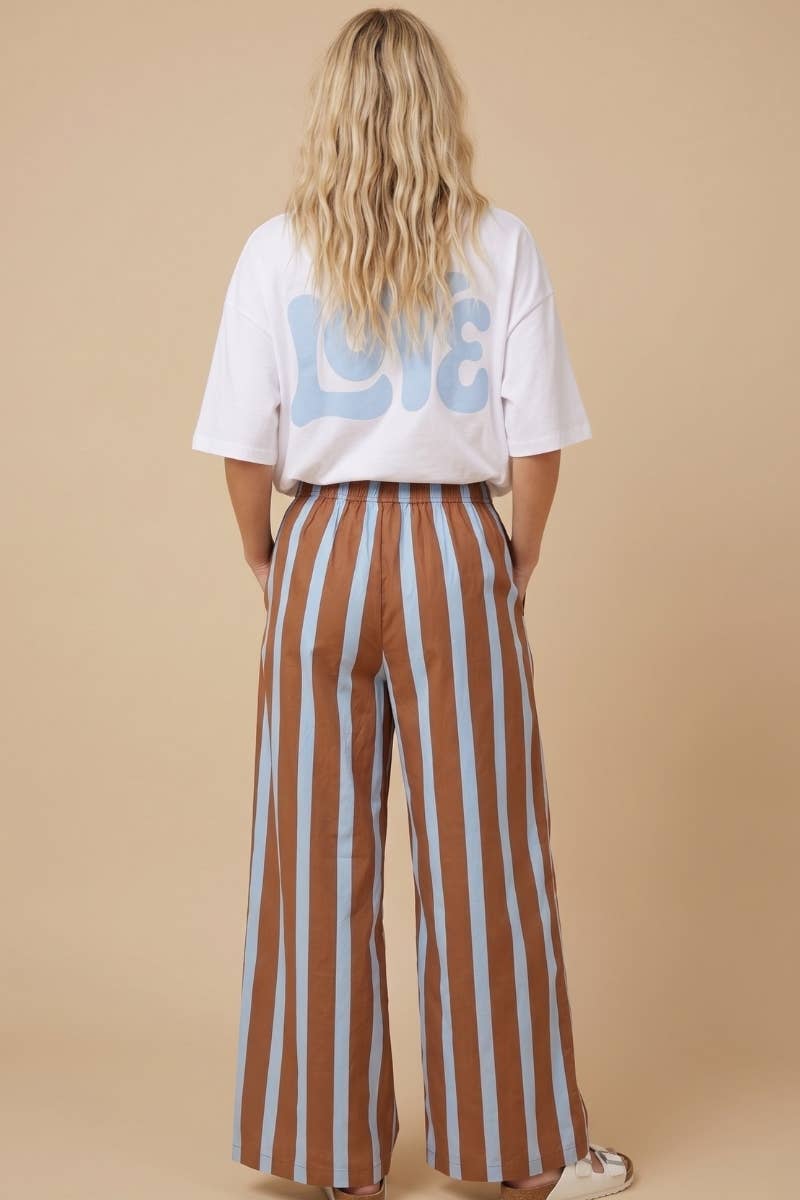 J.NNA - Striped Wide-Leg Lounge Pants