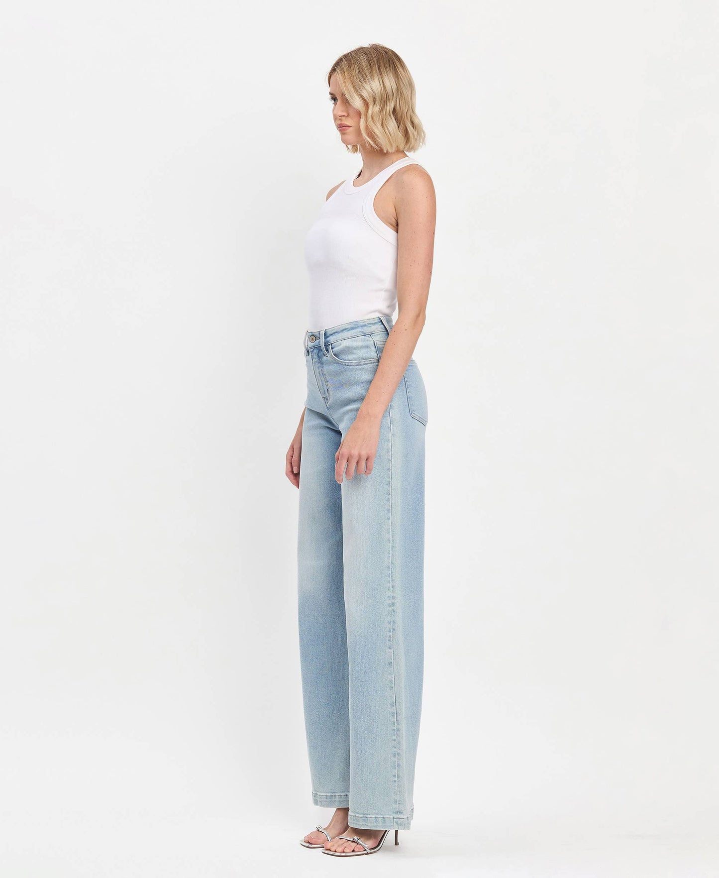 VERVET by FLYING MONKEY - HIGH RISE FULL LENGTH WIDE LEG JEANS