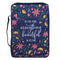 Christian Art Gifts - Bible Cover Value Navy/Floral Printed Everything Beautiful