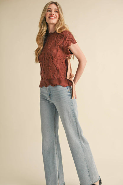 &MERCI - MOCK NECK CROPPED SWEATER VEST MSW2133