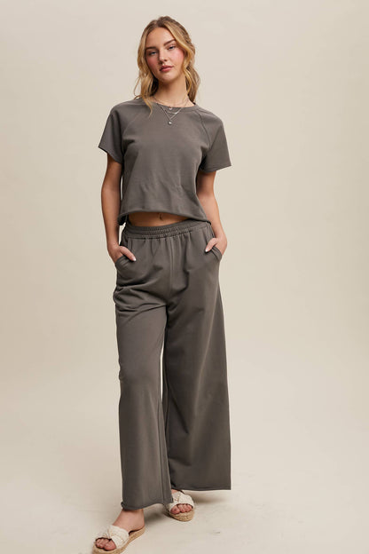 Listicle - Relaxed Fit Top and Wide Leg Pants Lounge Set