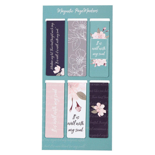 Christian Art Gifts - Magnetic Bookmark Set It Is Well