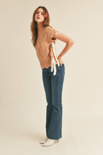 &MERCI - MOCK NECK CROPPED SWEATER VEST MSW2133