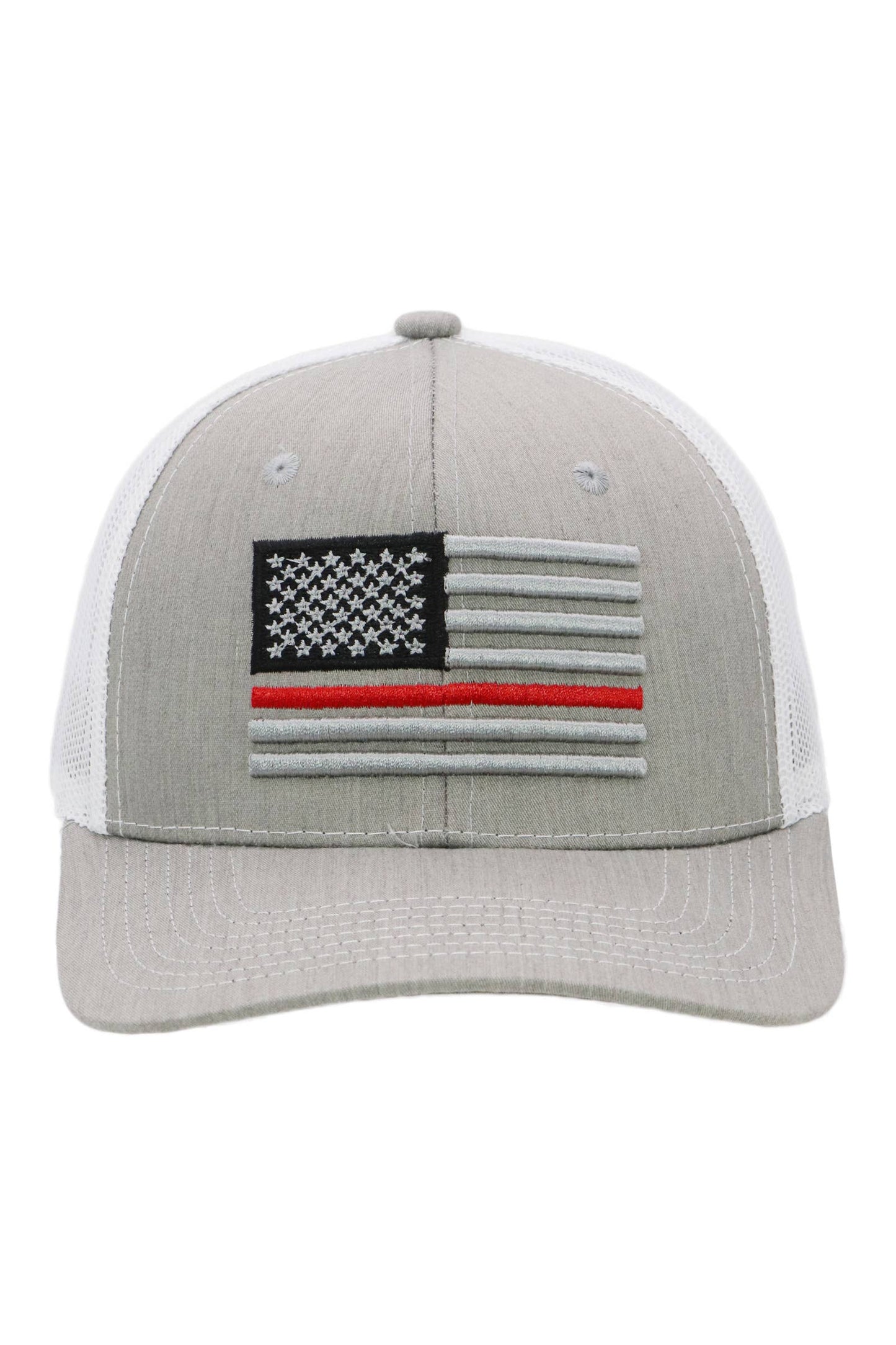 Cap Zone - Fire Dept Red Line American Flag Mesh Trucker Hat