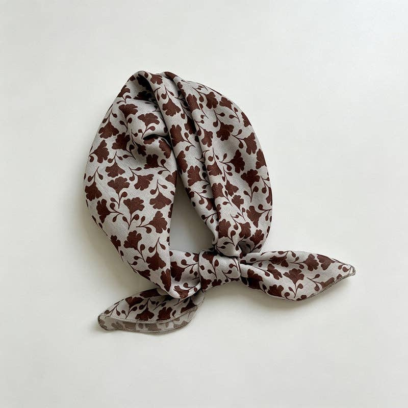 DAYLA - Coffee Floral Print Bandana