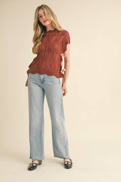 &MERCI - MOCK NECK CROPPED SWEATER VEST MSW2133