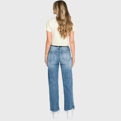 SUPER HIGH RISE STRETCH SLIM STRAIGHT JEANS