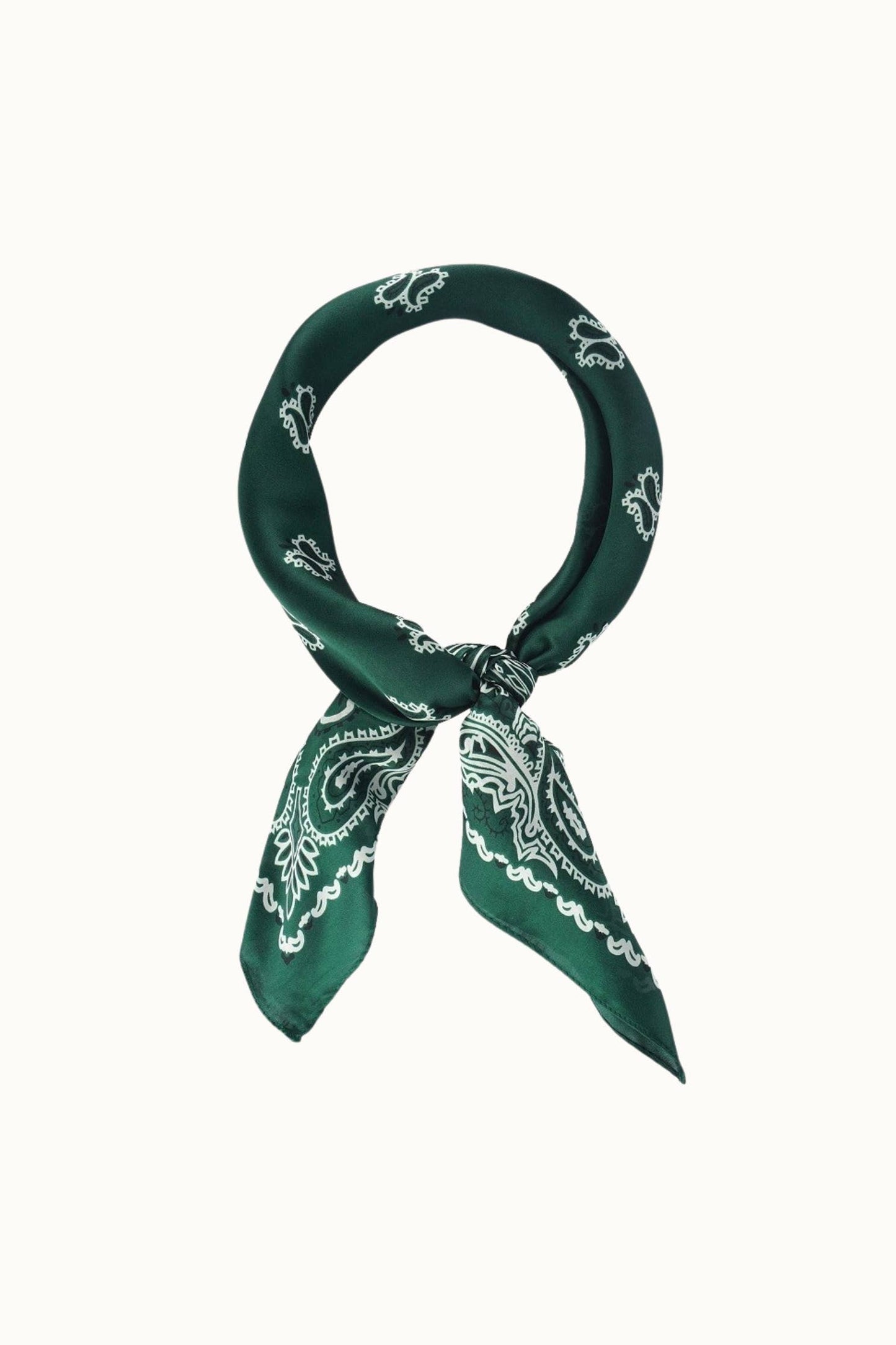 Olive & Pique - "So Silky" Satin Neckerchief Scarf, Versatile, Hunter Green