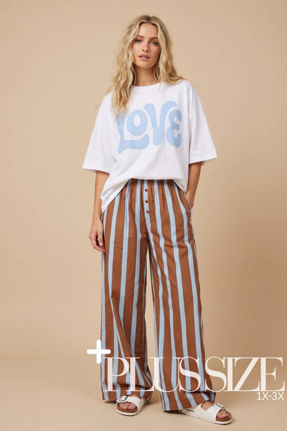 J.NNA - Stripe Wide-Leg Lounge Pants